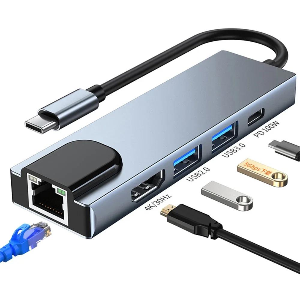 USB C  CŸ 3.1 to 4K HDMI ȣȯ , RJ45 PD ī  , ƺ Ʈ Ʈ ǻͿ  